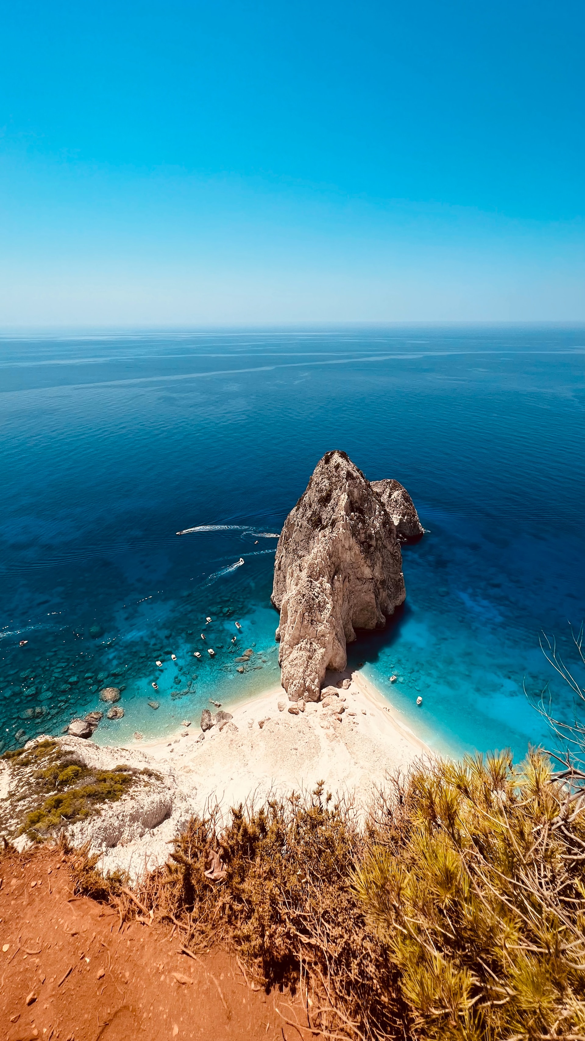 A vast cliff perched in the sea
