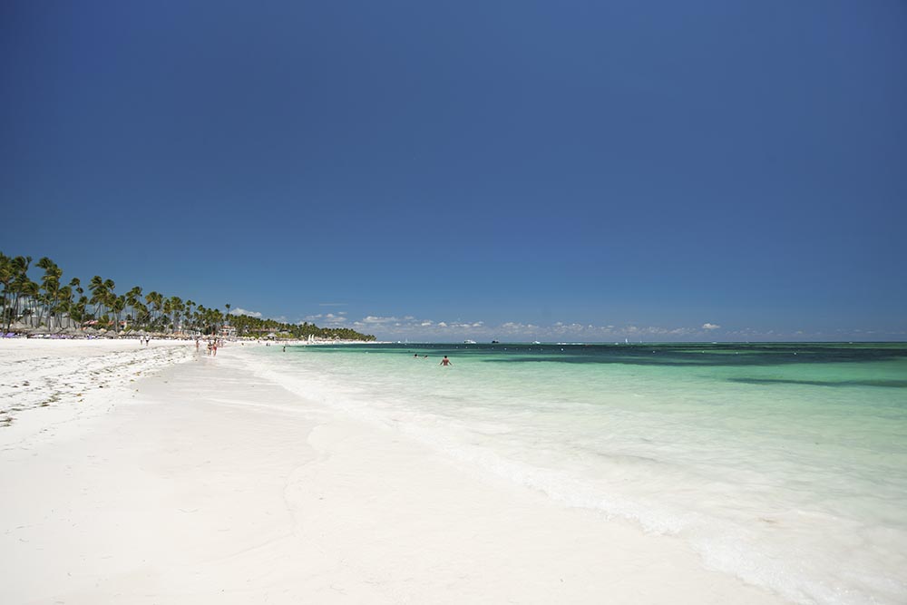 Bright white sand beach at Playa Punta Cana