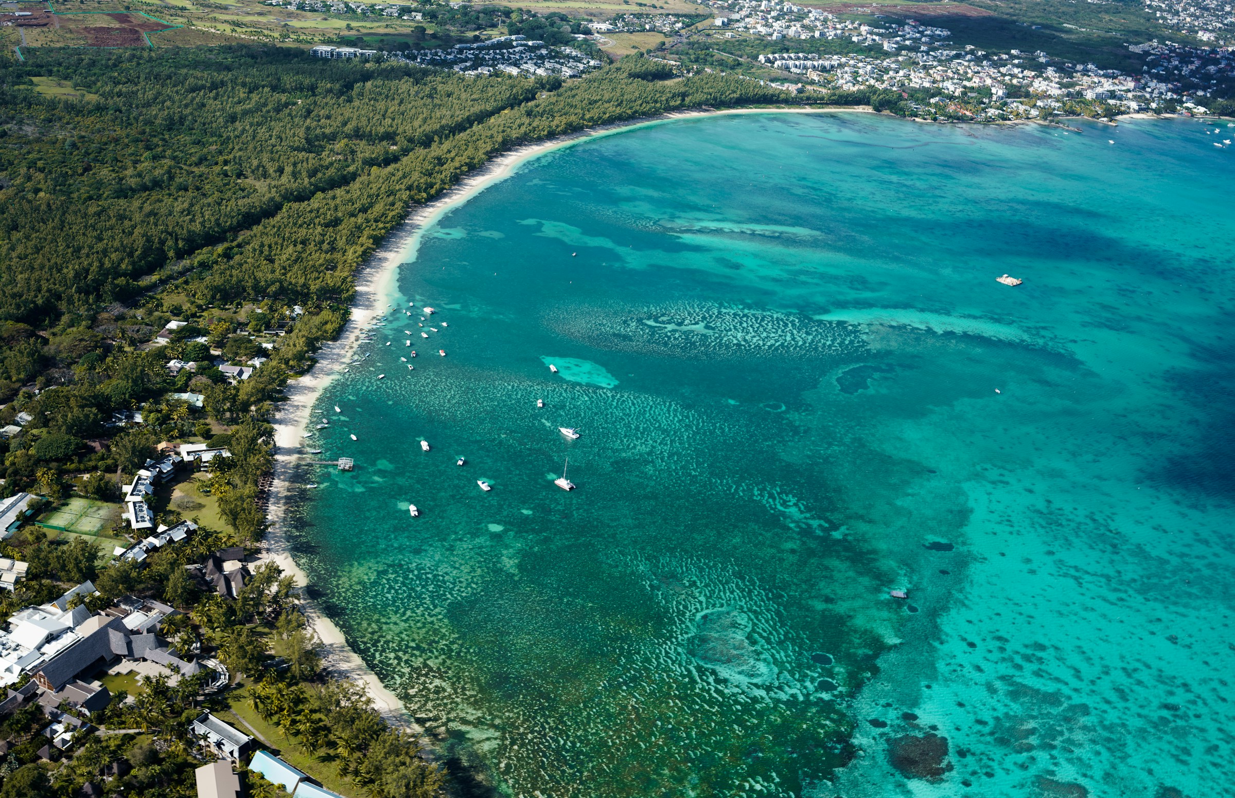 Aerial view of Mont Choisy Beach