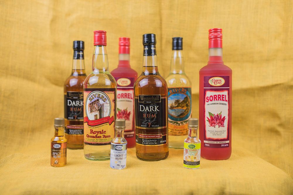 Bottles of Grenada rum