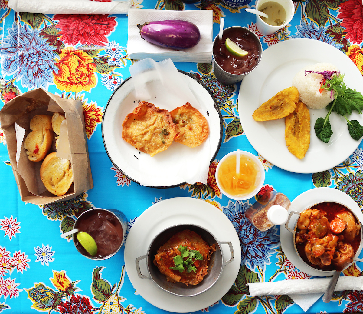 Selection of colourful food from Puerto Rico