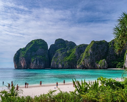 Turquoise waters on Maya Bay Beach