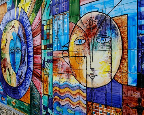 Colourful wall art in Havana