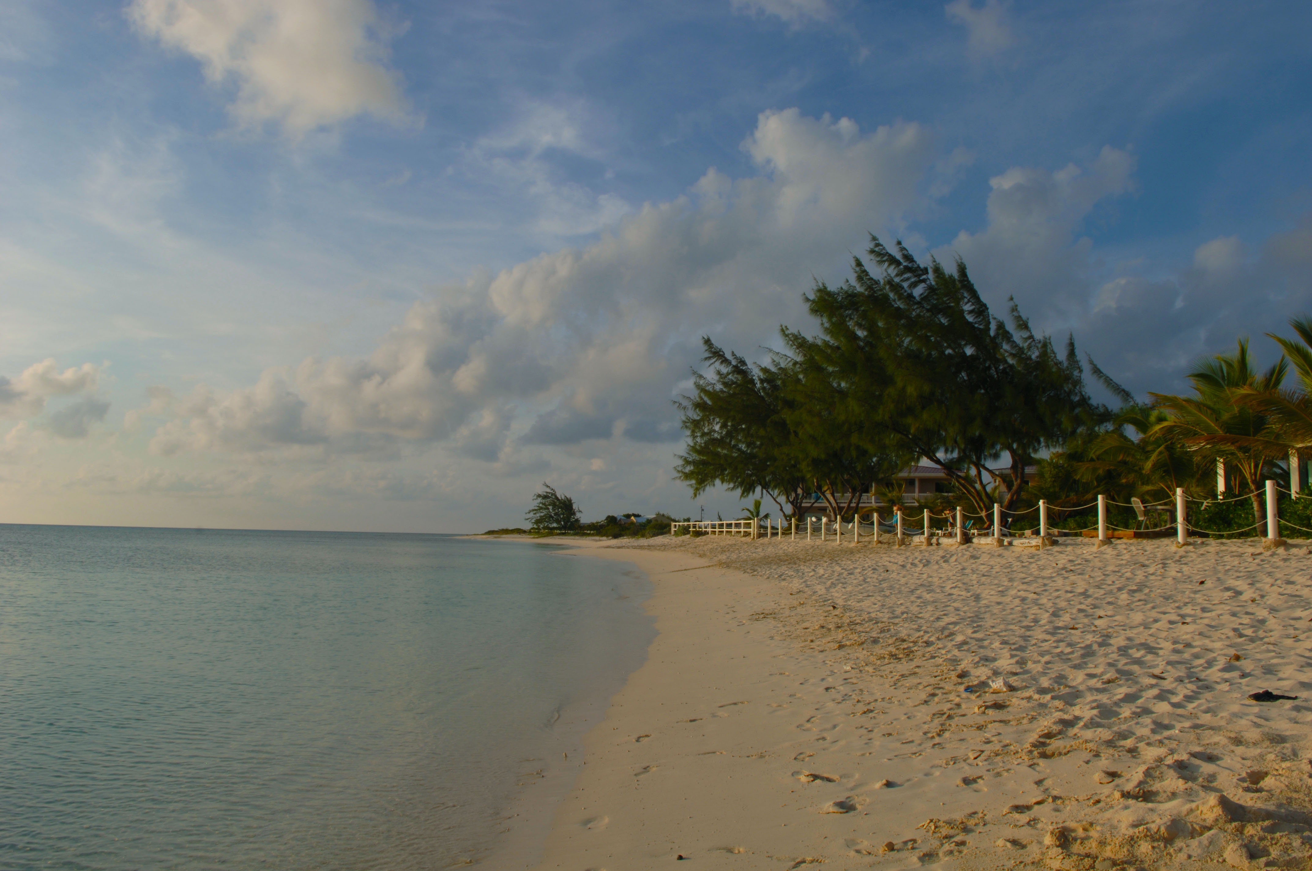 Golden sand beach and a calm blue sea 