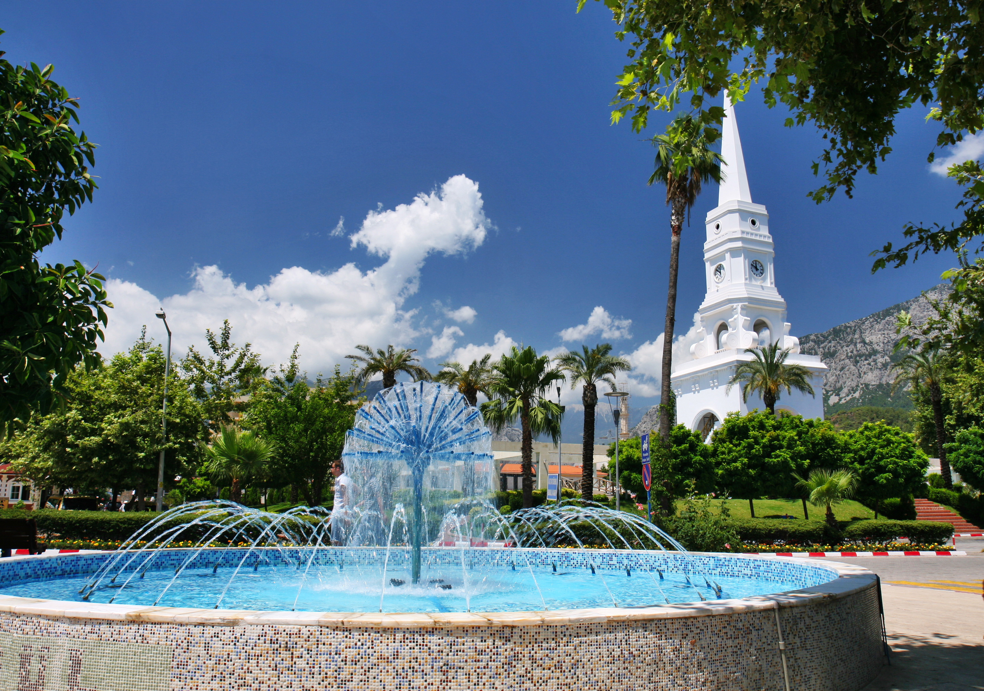 waterfall in Kemer town centre