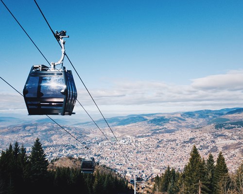Cable car in a valley