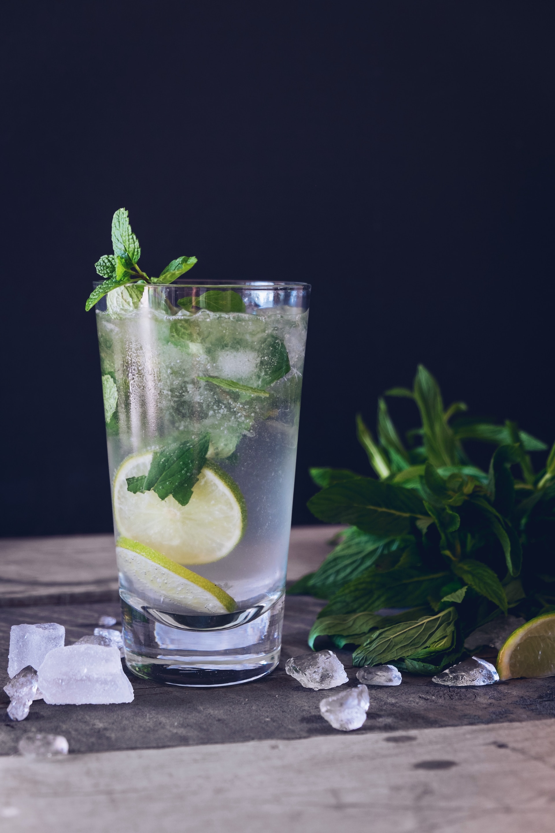A mojito in a glass
