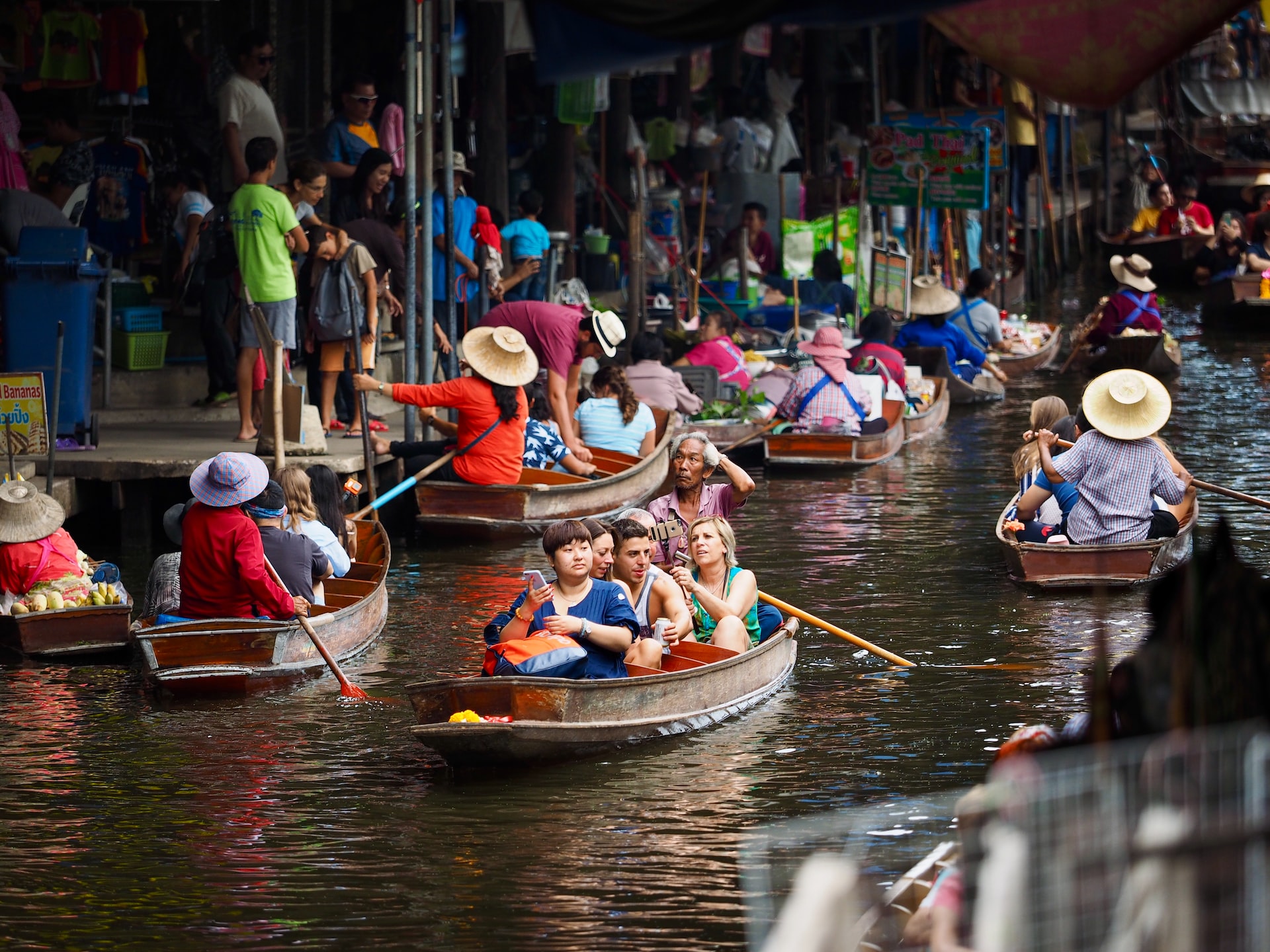 Floating markets in Thailand
