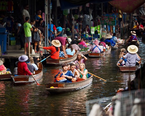 Floating markets in Thailand