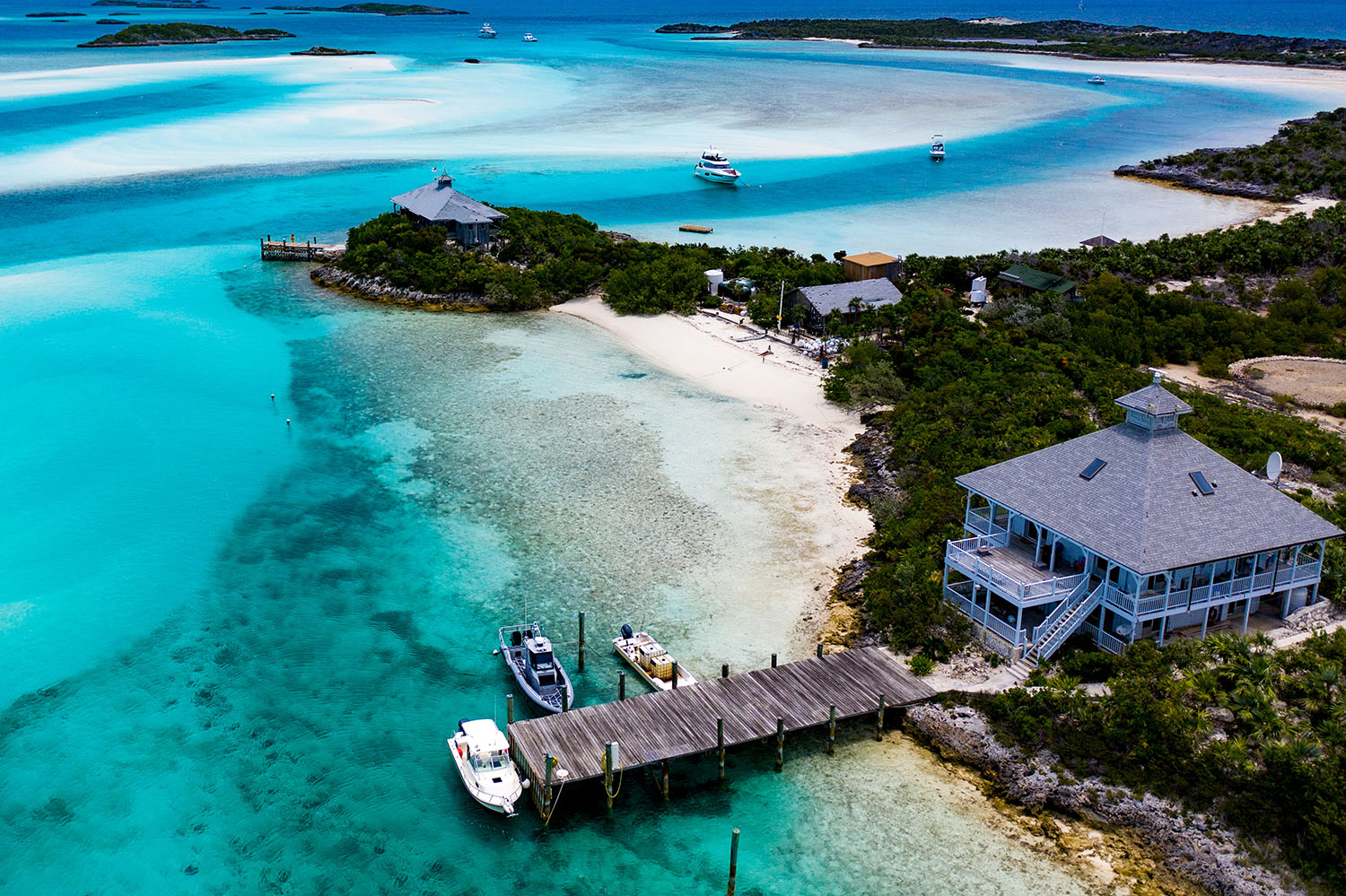 Oceanfront buildings of Exuma Cays Land And Sea Park