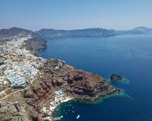 Landscape photo of Santorini with Caldera beach