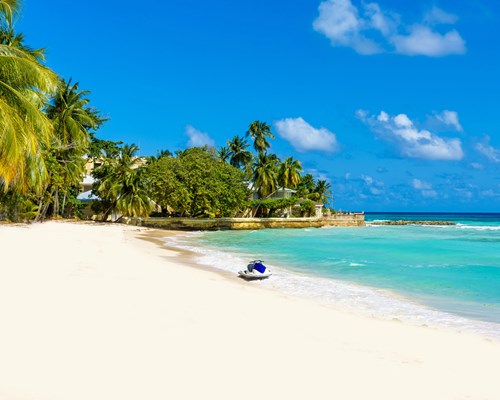 Jet ski on tropical beach in Barbados