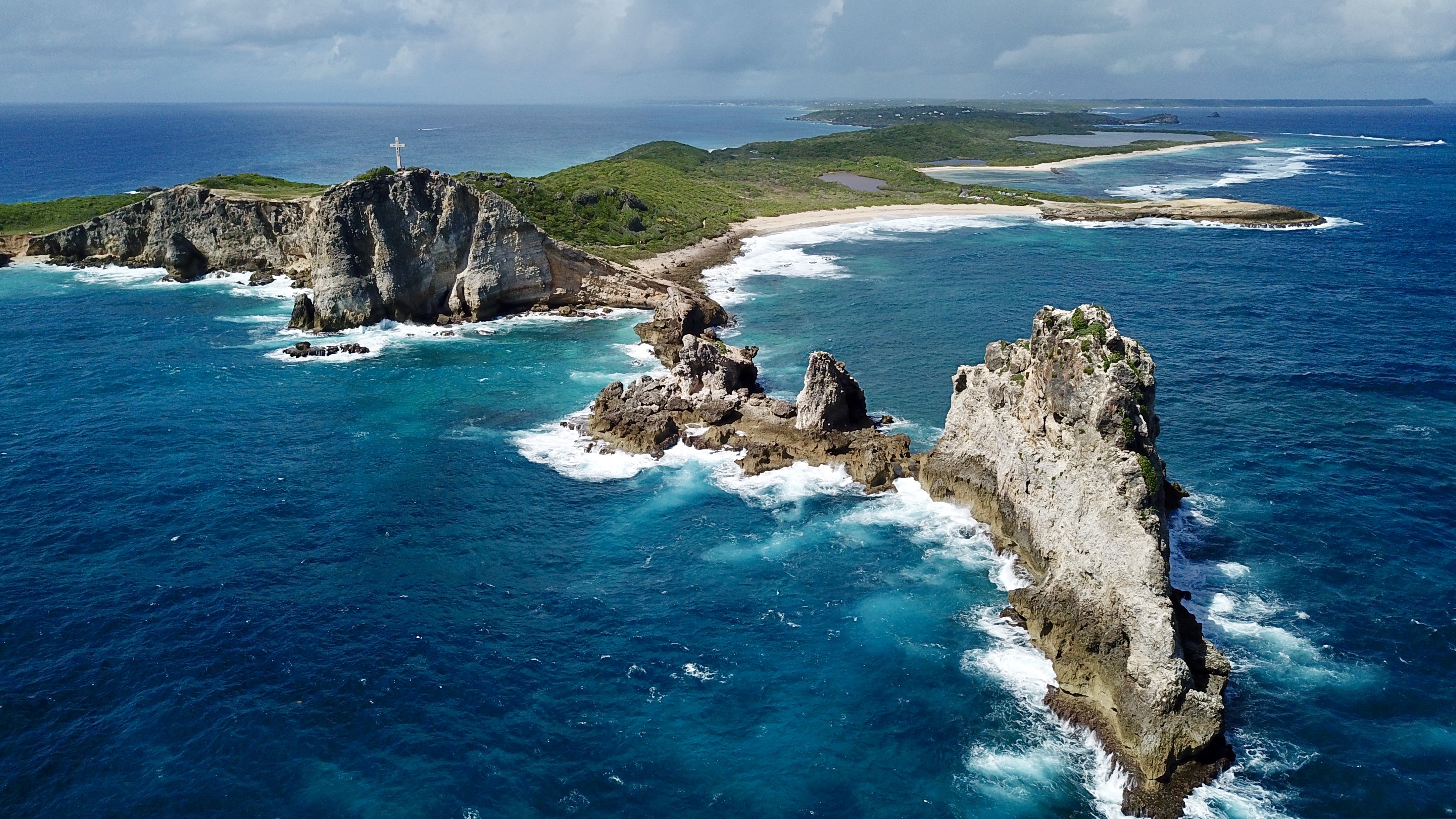 Rugged coastline at Pointe Des Chateaux in Guadeloupe