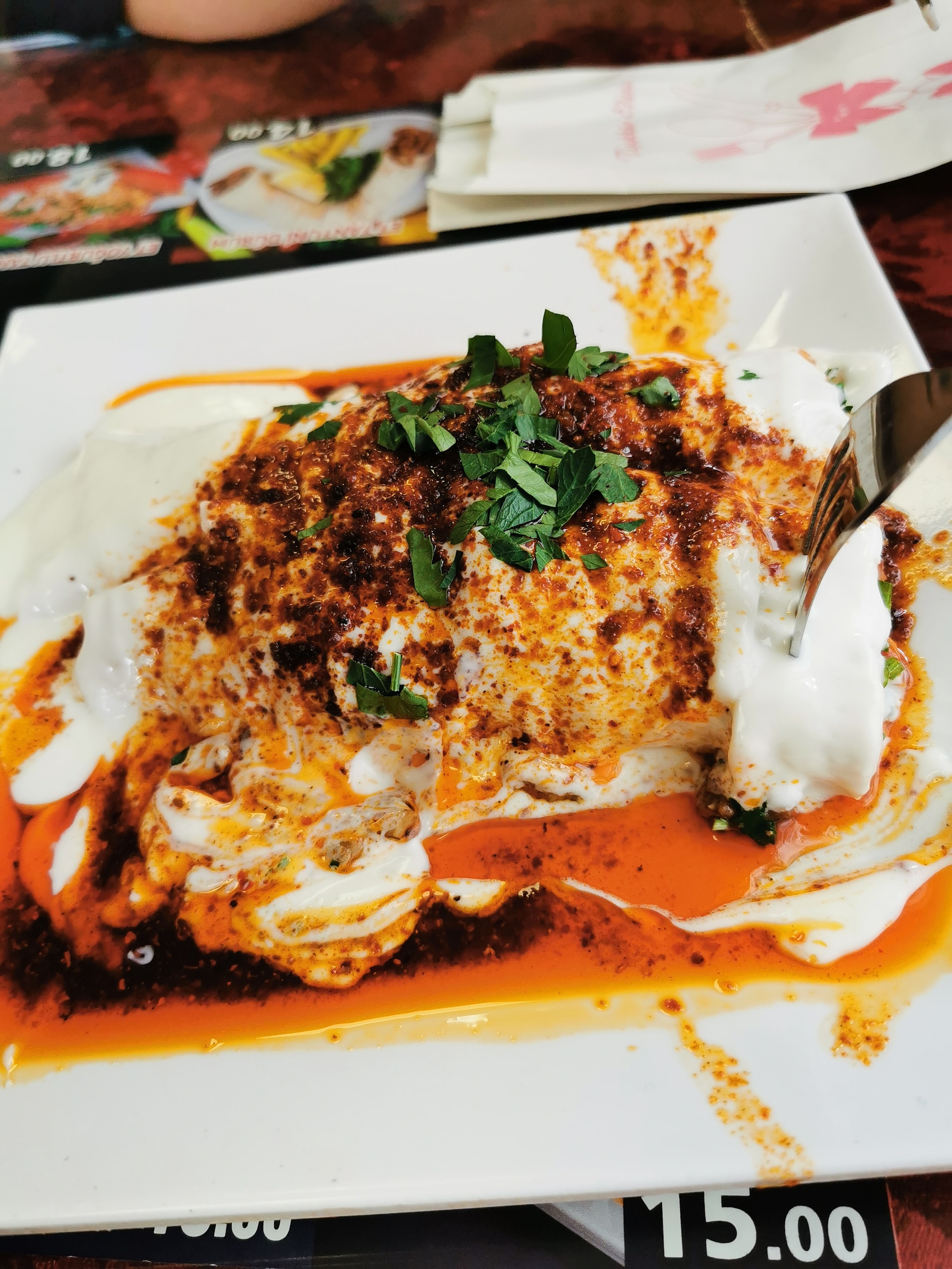 Delicious food served on a white plate