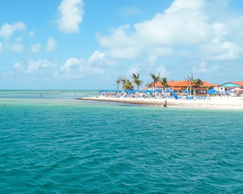 Beach resort on small tropical island