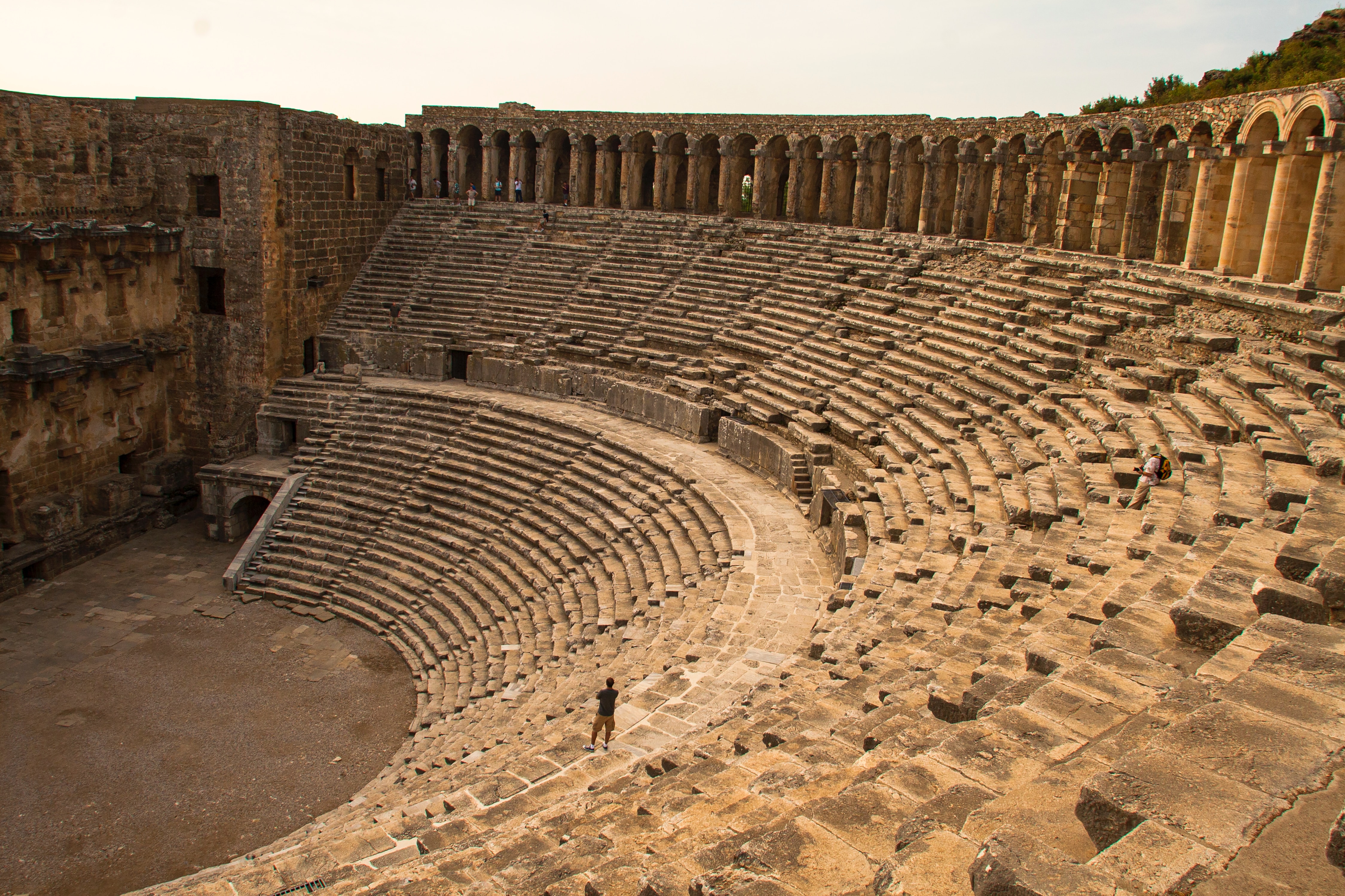 An angle photo of Roman theatre of Aspendos