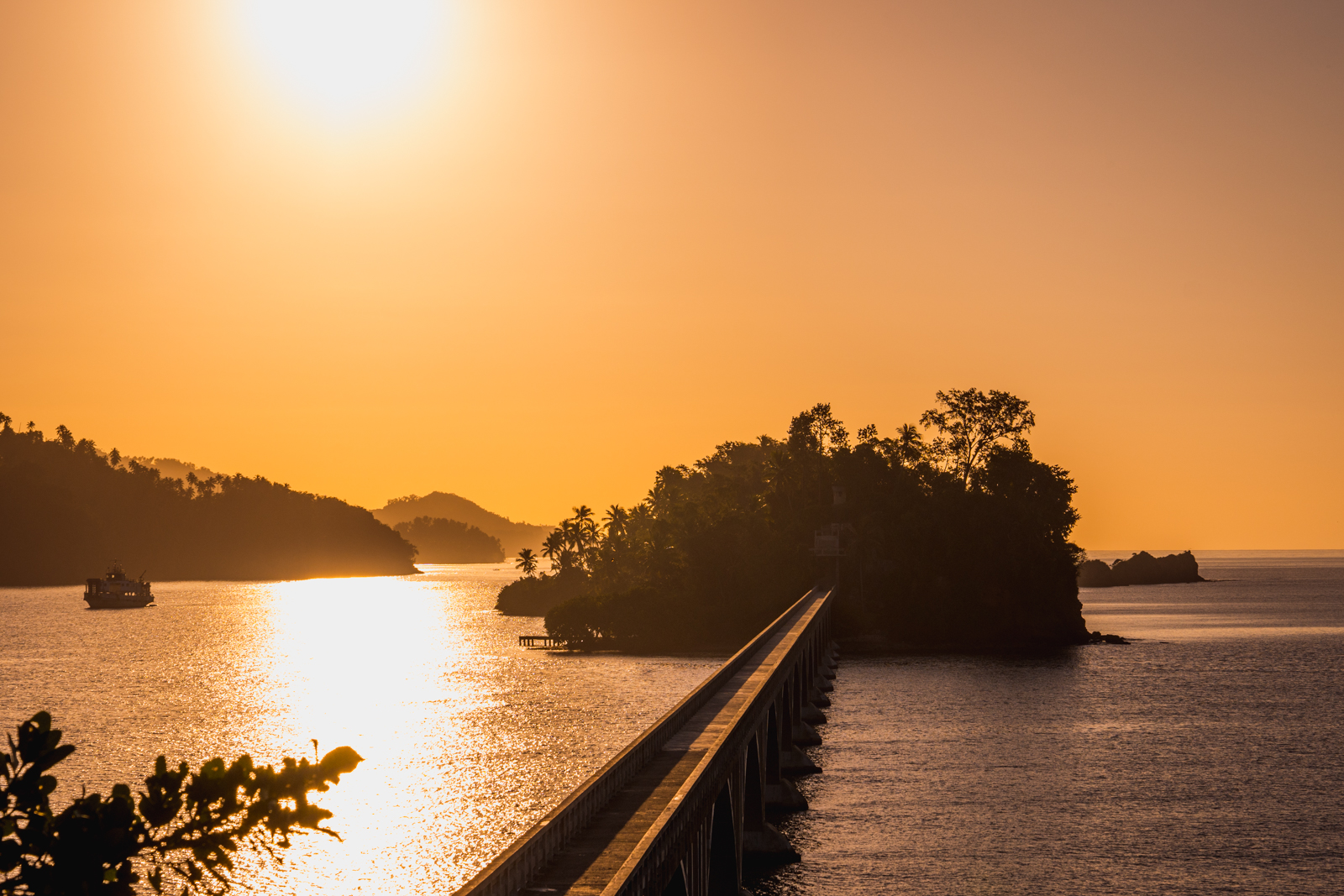 Orange sunset at Bridge To Nowhere