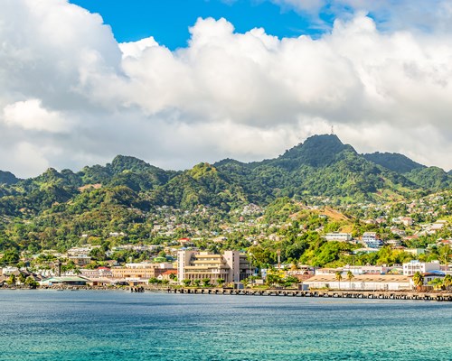 Colourful buildings of the Port and city of Kingstown
