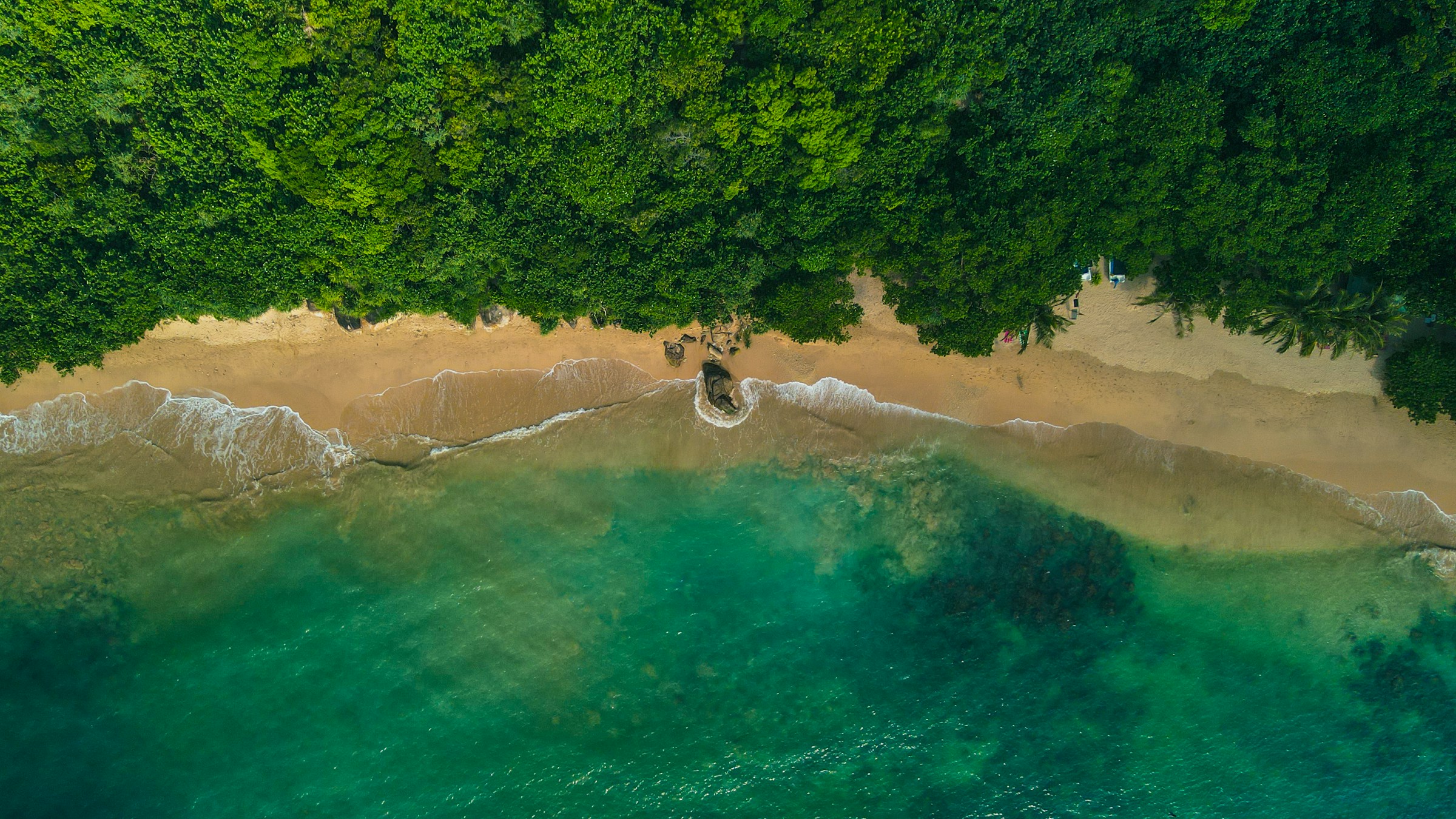 Aerial view of Unawatuna Jungle Beach