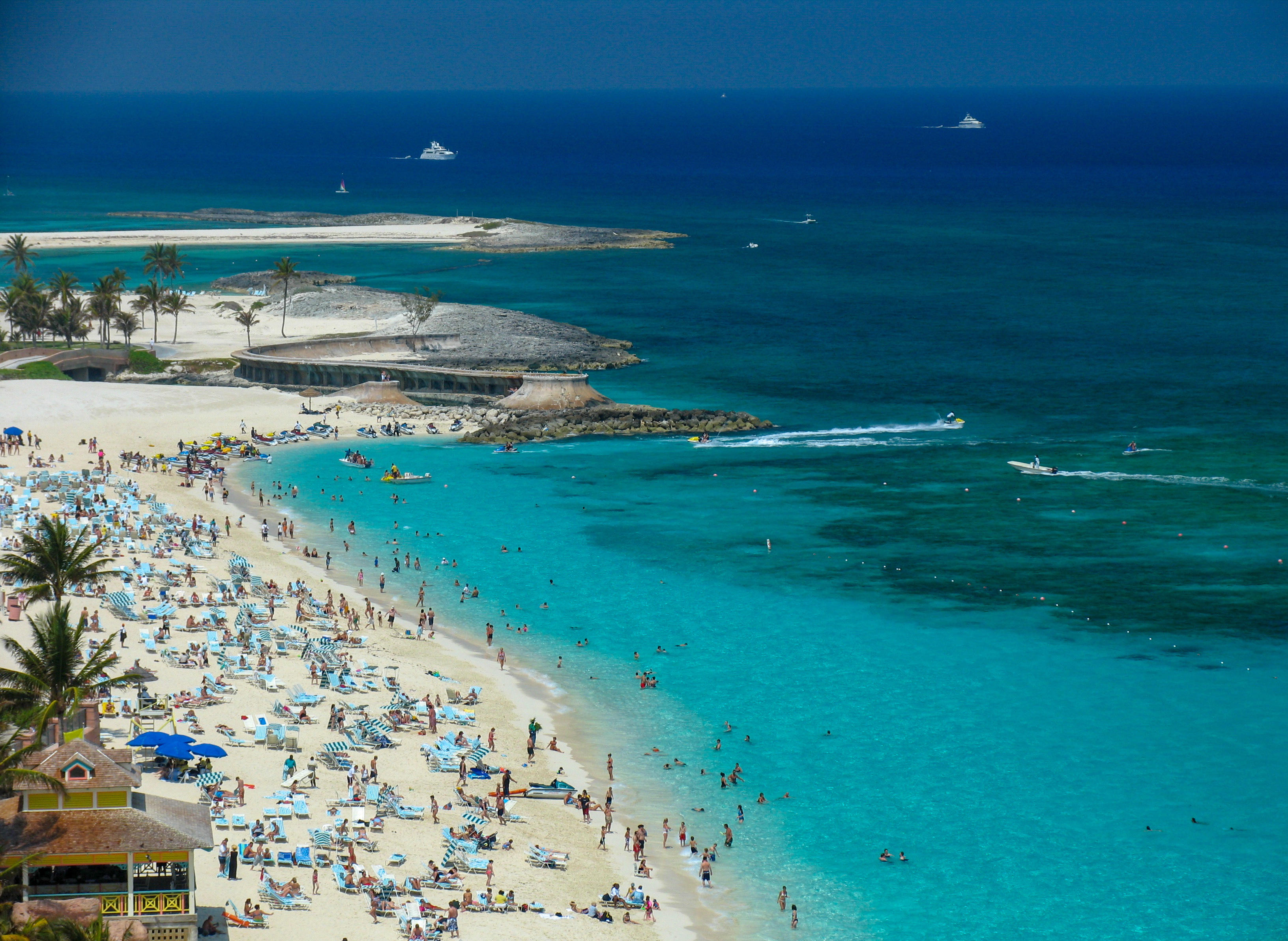 Crowds of people enjoying the beach at Cable Beach