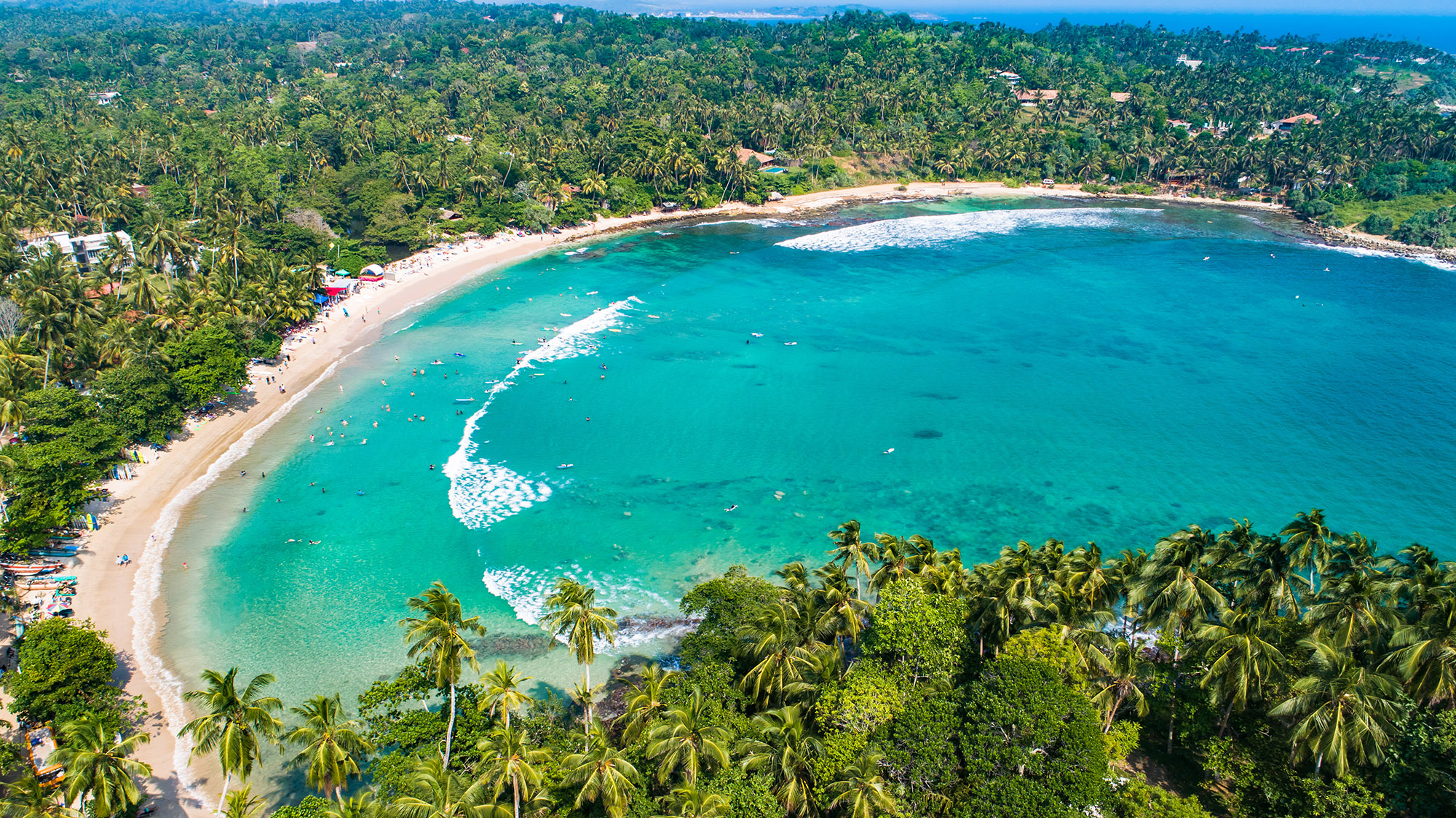 Aerial view of Hiriketiya Beach