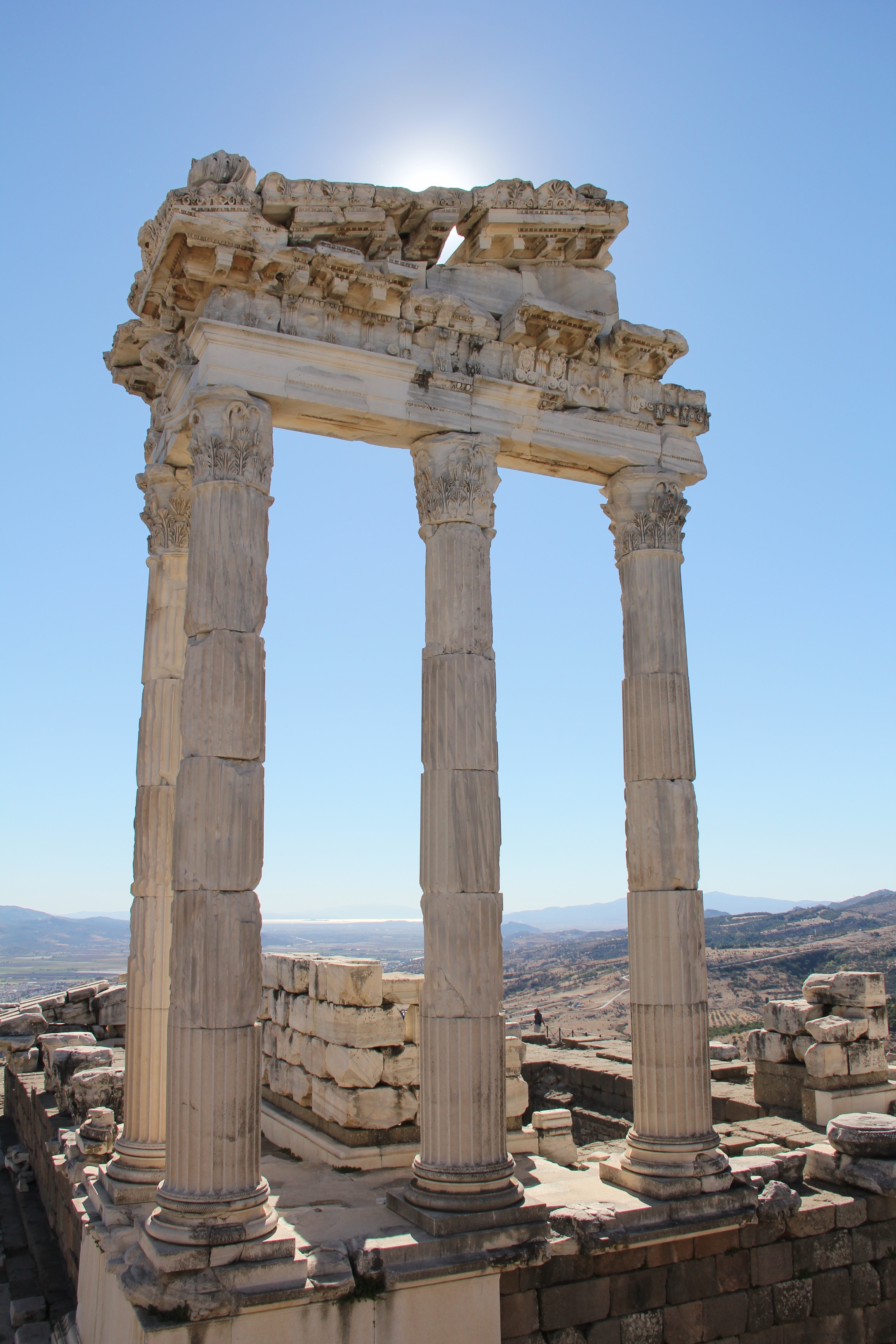 Grey Pergamum column on a historical site