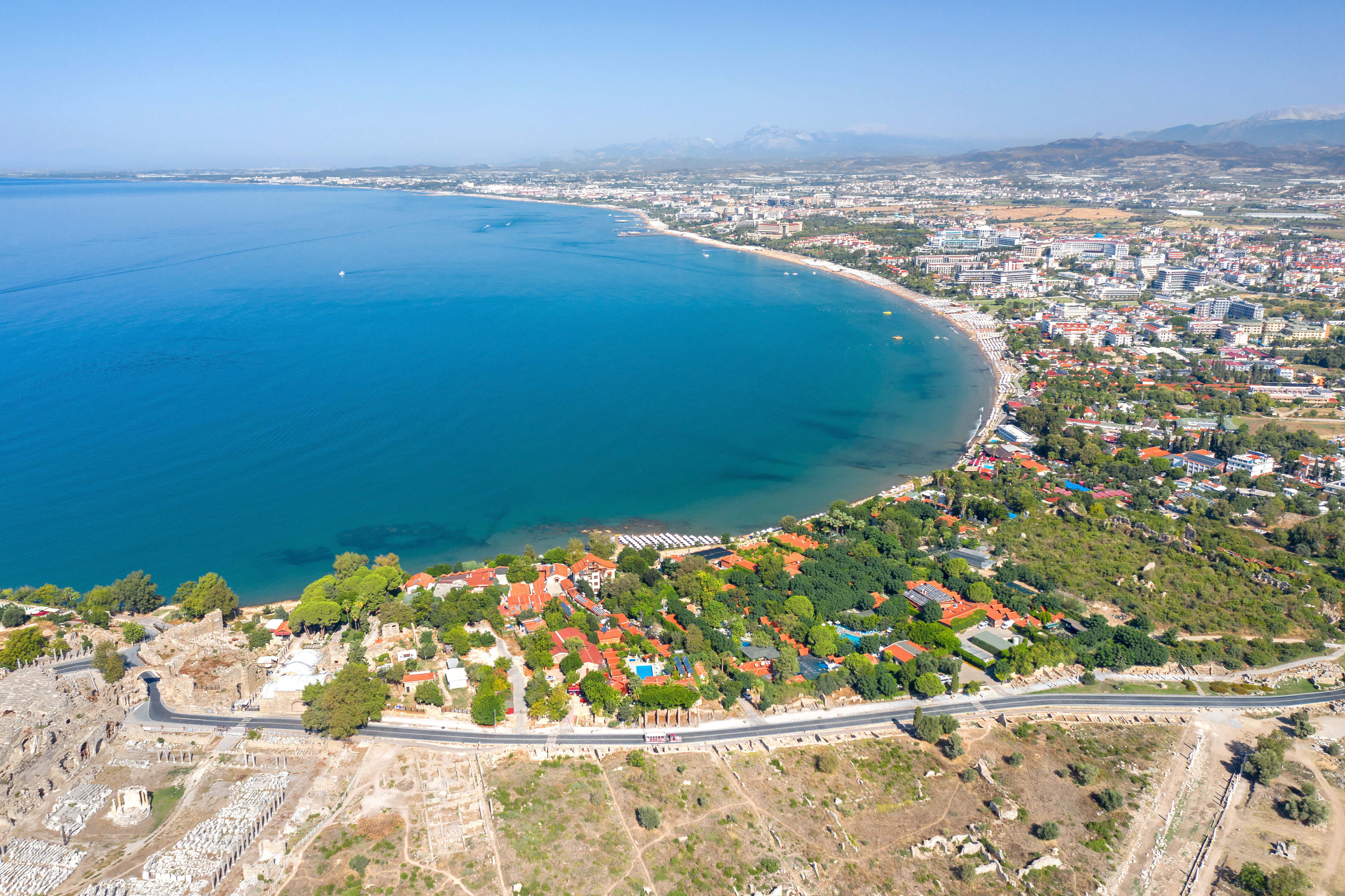 aerial view of Easter beach Side in Antalya
