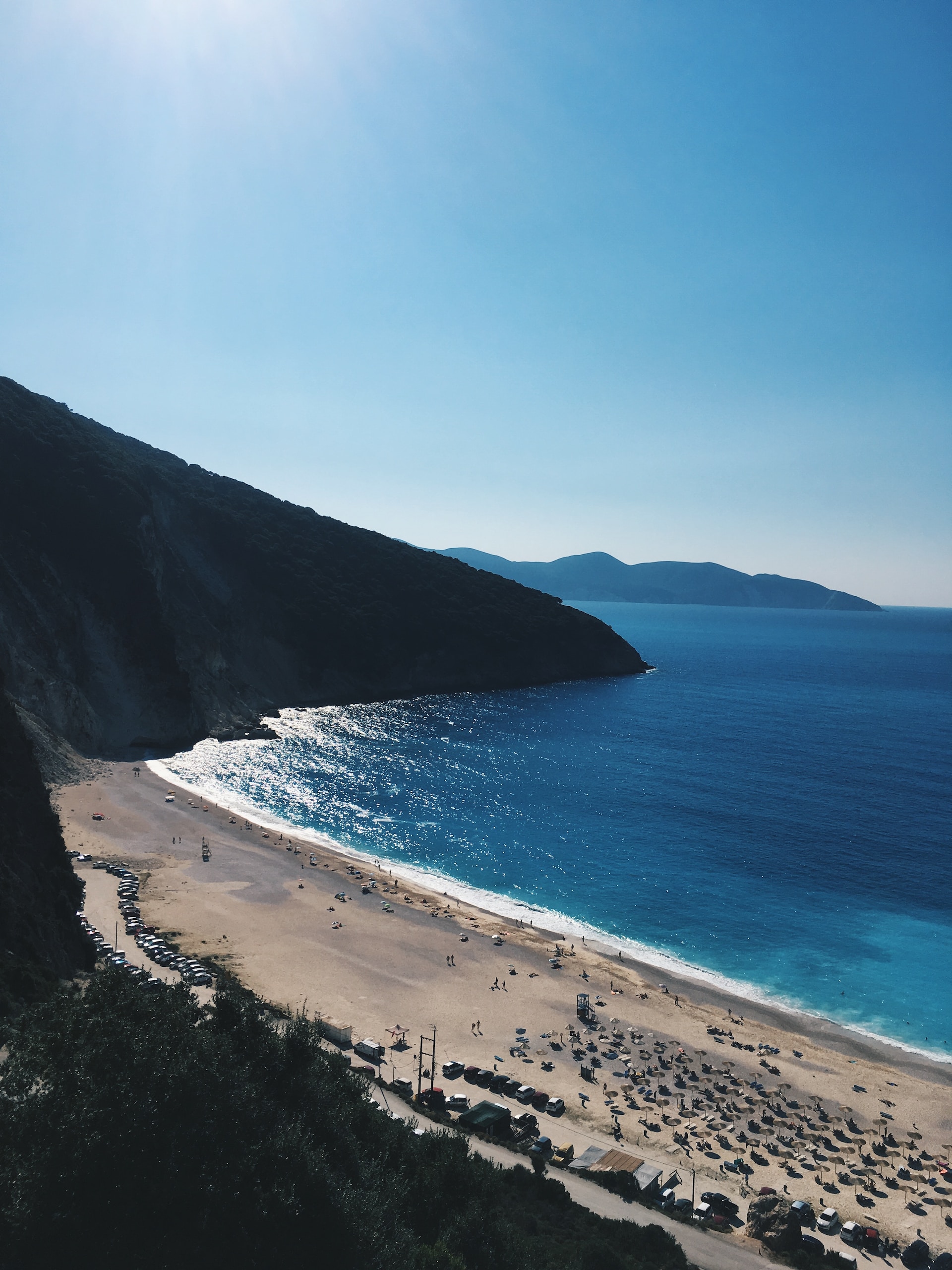 Aspat beach backed by steep hilltops