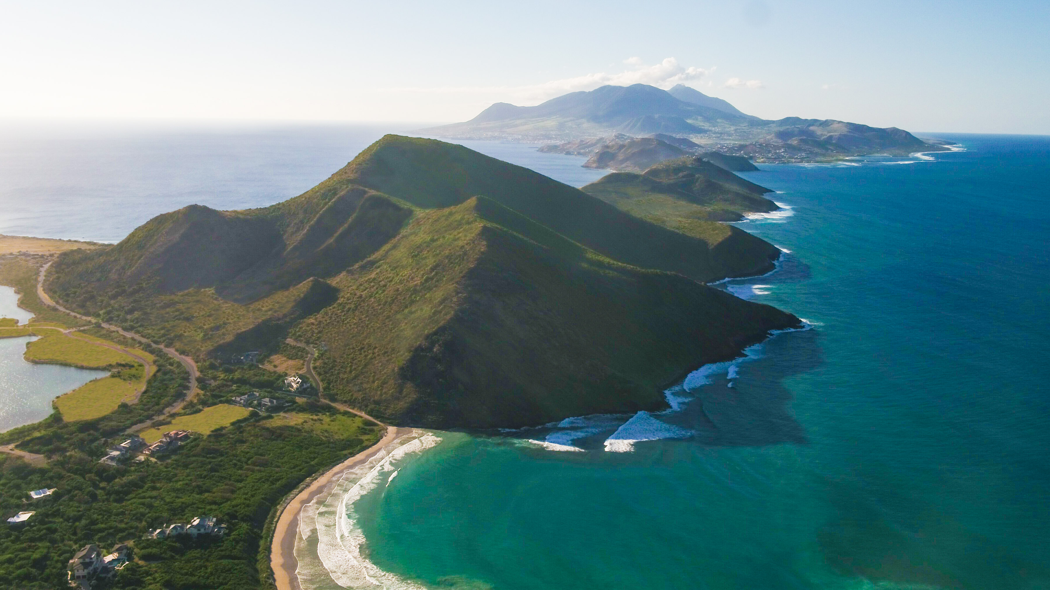 Looking north toward Frigate Bay on the Southeast peninsula of St Kitts