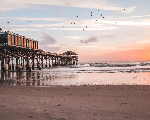 Beautiful sunset at Cocoa Beach