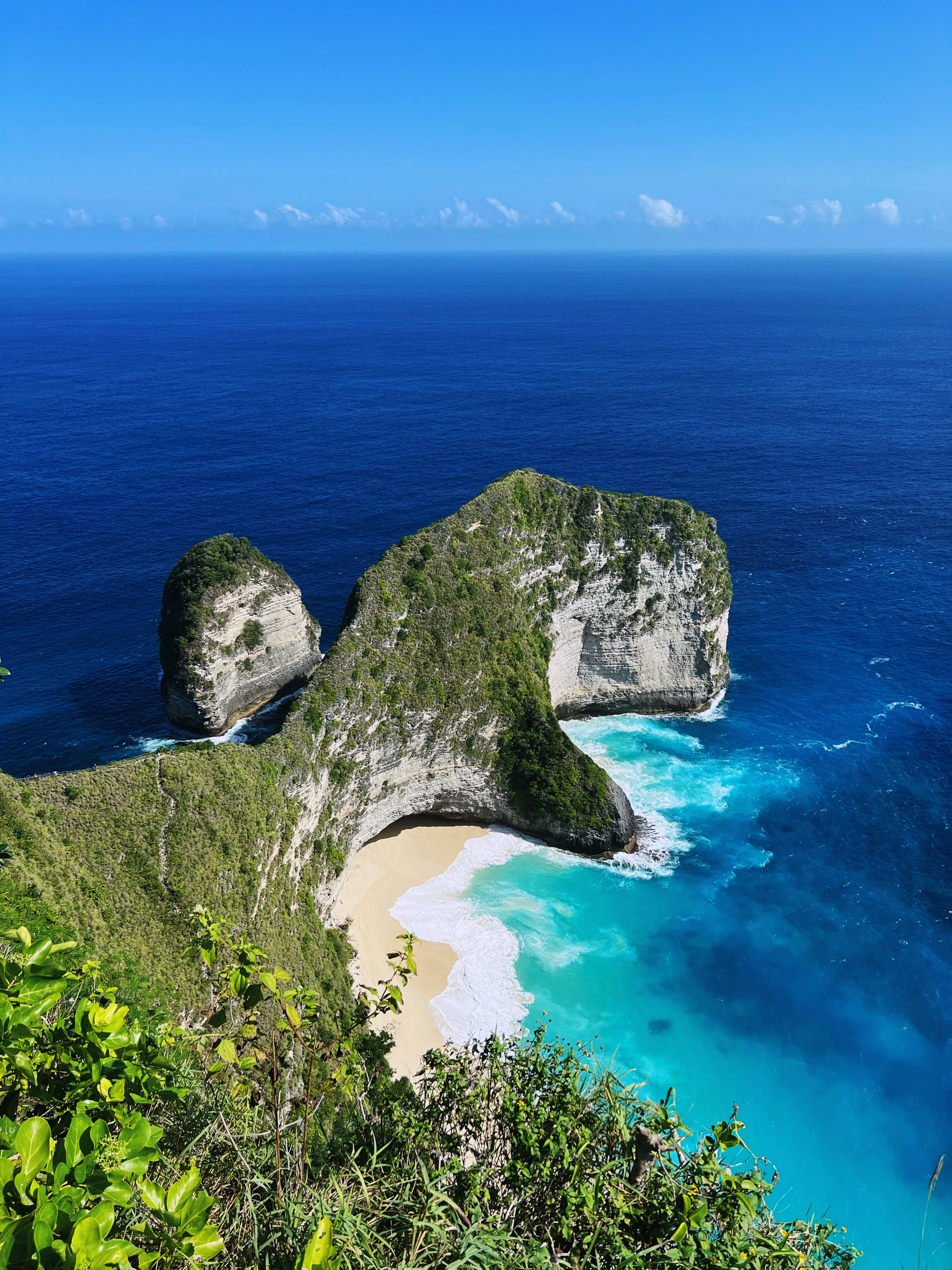 T. rex shaped rock formations on the coast